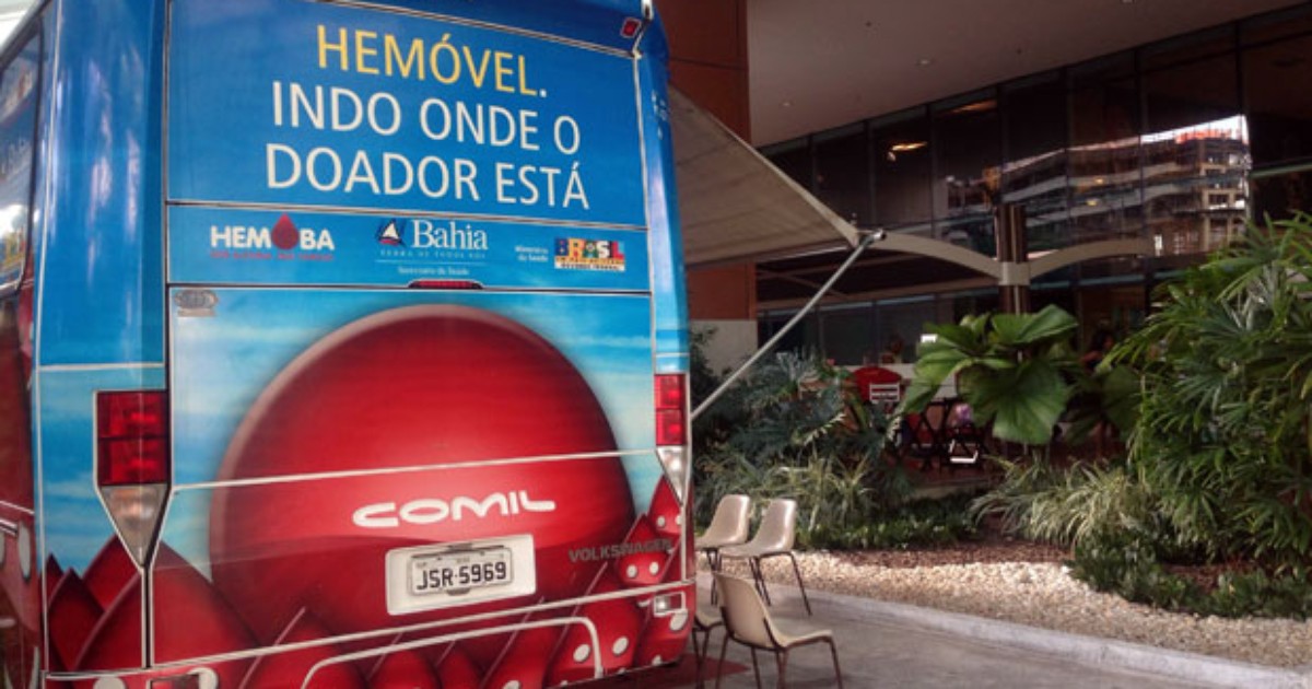 Unidades móveis da Hemoba fazem coleta em Salvador e Feira