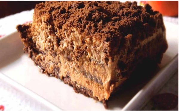 Torta de biscoito de chocolate, sobremesa deliciosa