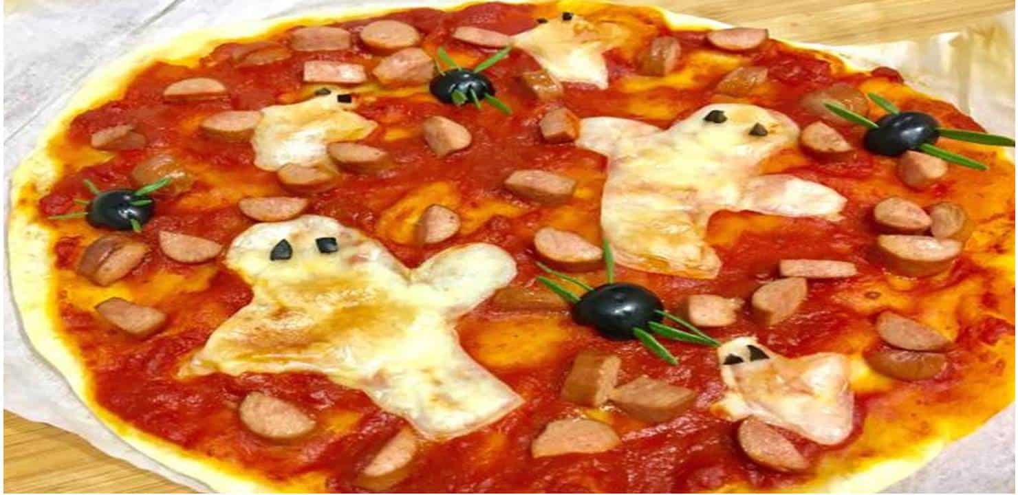 Veja como fazer um deliciosa pizza fantasma para o Halooween