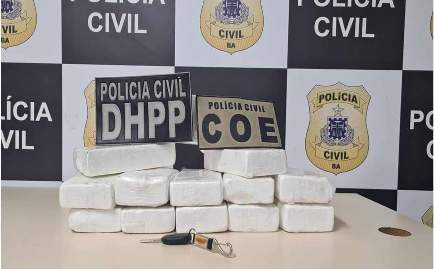 Polícia apreende droga avaliada em R$ 300 mil; o material estava sendo levada para Simões Filho