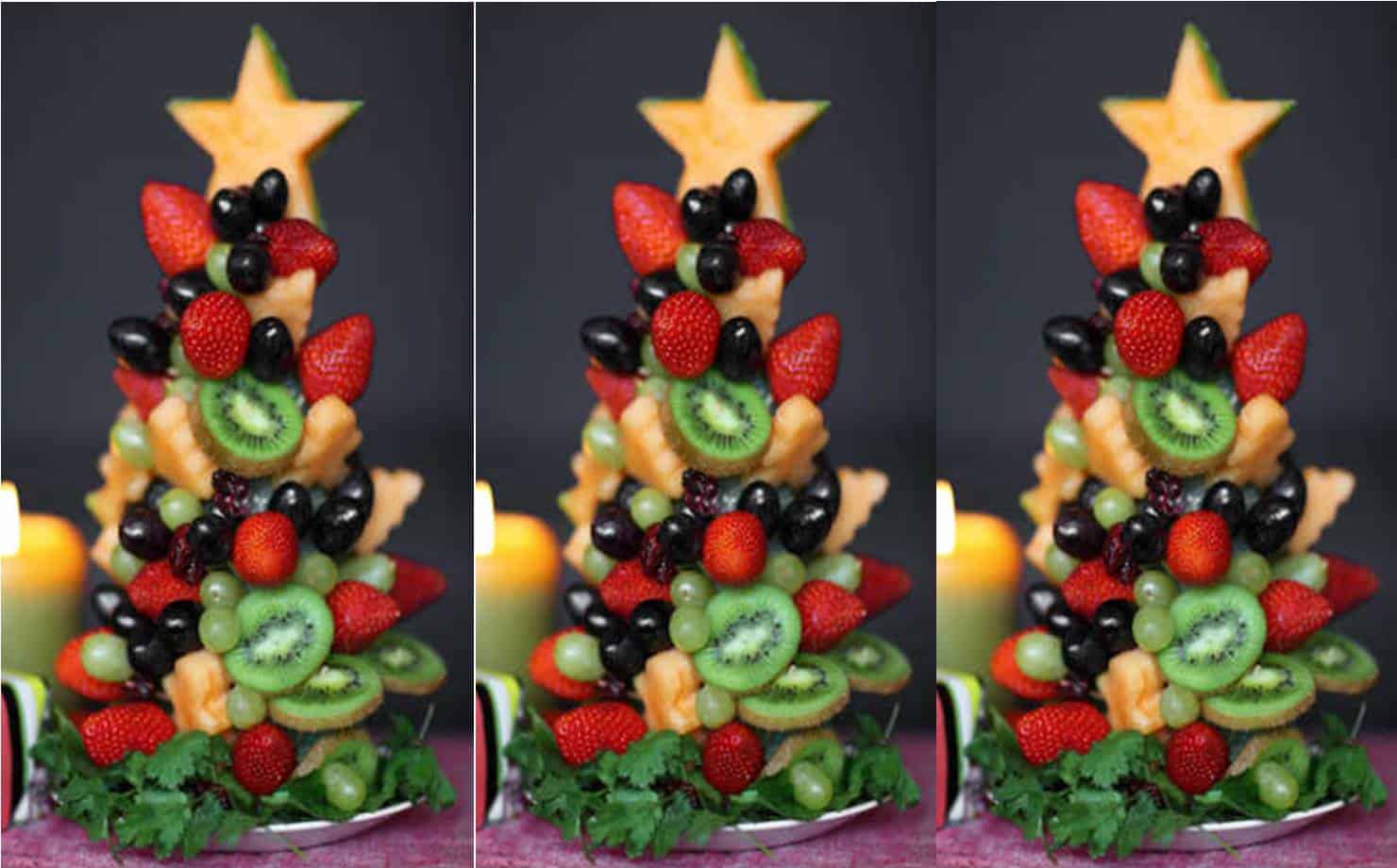 Que tal fazer uma árvore de natal comestível para enfeitar a mesa?